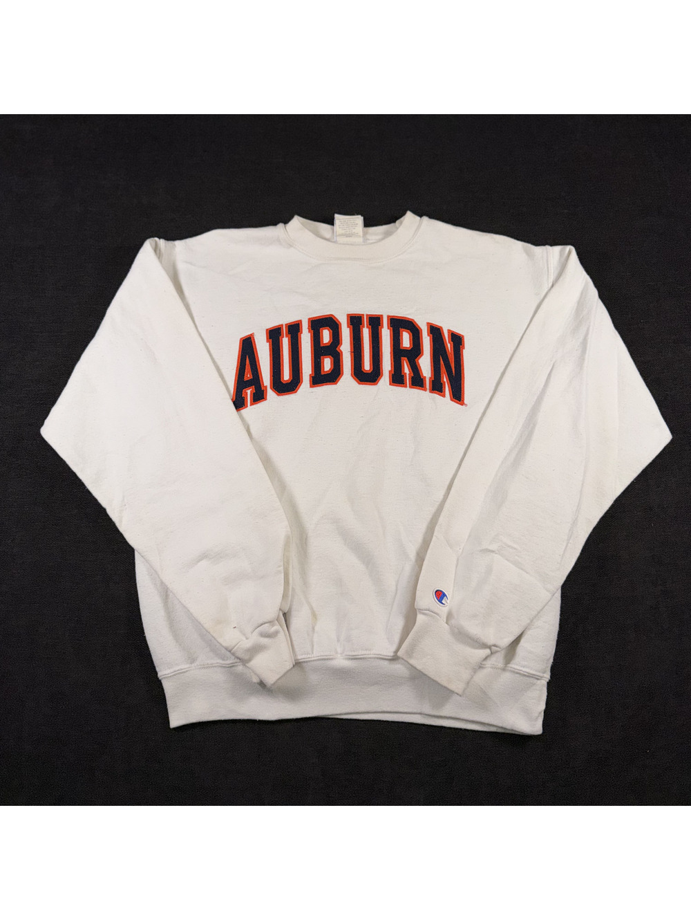 Champion Auburn White Crewneck Sweatshirt Medium